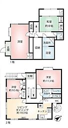 畑町　中古 4LDKの間取り