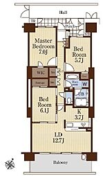 パークグランディエデナサザンタワー 3LDKの間取図画像