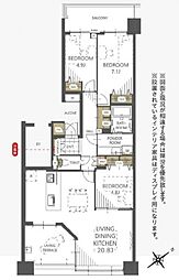 ガーデンプラザ新検見川14番館 3LDKの間取図画像