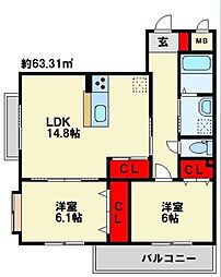 セレッソひびきの 1階