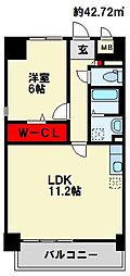 ピュアメゾン 1LDKの間取図画像