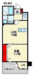 ロイヤル光貞台 1LDKの間取図画像