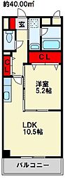 フォレストヴィラ別所町 1LDKの間取図画像