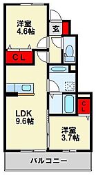 砂山みずほ 2LDKの間取図画像