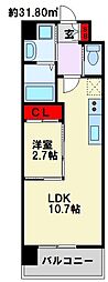 O_mansion 1LDKの間取図画像