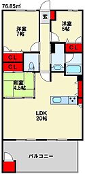 折尾クロステージ 3LDKの間取図画像