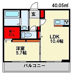 SouthOcean 1LDKの間取図画像