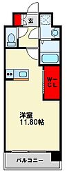 レジェンド岡田 ワンルームの間取図画像