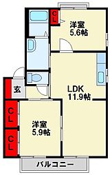 ディアス楠木 B棟 2階