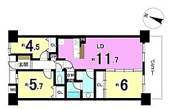 藤和シティコープ春日井駅前 3LDKの間取図画像