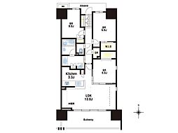 茨木ICO CITY West Court 3SLDKの間取り