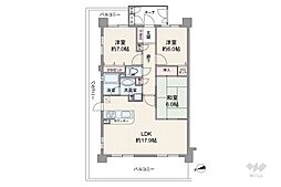 セントラル宝塚仁川 3LDKの間取図画像