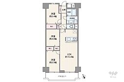 ローズハイツ宝塚 3LDKの間取図画像