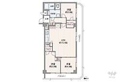 仁川グランドハイツ 3LDKの間取図画像