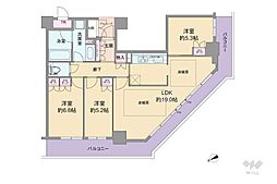 ザ・宝塚タワー 3LDKの間取図画像