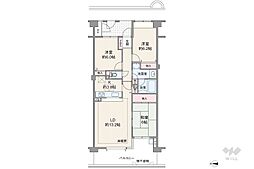 ジオ宝塚御殿山 3LDKの間取図画像