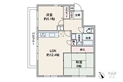 グラン・ドムール宝塚売布南 2LDKの間取図画像