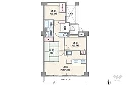 ラ・ビスタサウステラス2番館 3LDKの間取図画像