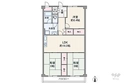 ベルメゾン仁川 3LDKの間取図画像
