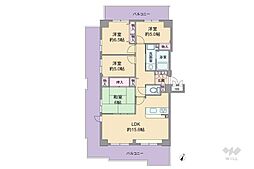 ラ・ビスタ宝塚エスティオ1番館 4LDKの間取図画像