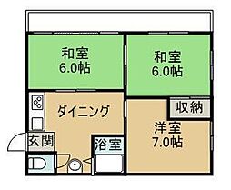 石川ハイツ 3LDKの間取図画像