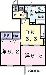 サンハウスIG 2DKの間取図画像