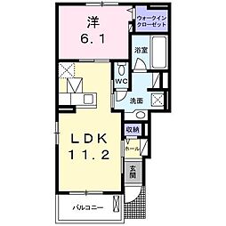 ベル・トゥール2 1LDKの間取図画像