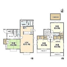 東急田園都市線 梶が谷駅 徒歩20分の賃貸一戸建て 4LDKの間取り