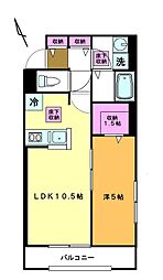 メゾン２４３８ 1階1LDKの間取り