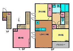 プレドゥパルク 201 2階2SLDKの間取り