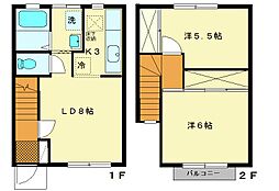 フローラ3番館 2LDKの間取図画像