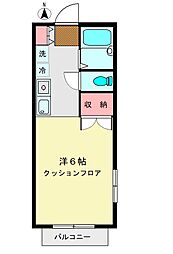 ハイメゾン三鷹 1Kの間取図画像