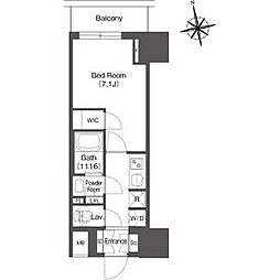 東京メトロ銀座線 稲荷町駅 徒歩3分の賃貸マンション 5階1Kの間取り