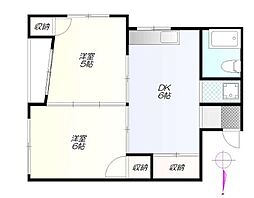 東京メトロ日比谷線 三ノ輪駅 徒歩7分の賃貸マンション 5階2DKの間取り