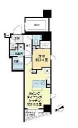 都営浅草線 浅草橋駅 徒歩7分の賃貸マンション 15階1LDKの間取り
