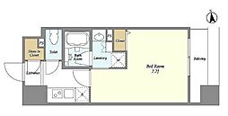 都営大江戸線 新御徒町駅 徒歩7分の賃貸マンション 11階1Kの間取り