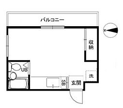 都営浅草線 本所吾妻橋駅 徒歩3分の賃貸マンション 3階ワンルームの間取り