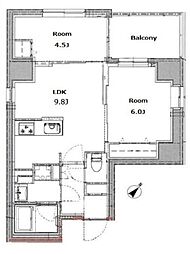 東京メトロ日比谷線 入谷駅 徒歩4分の賃貸マンション 11階2DKの間取り