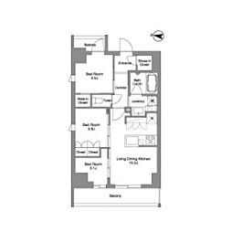 東京メトロ日比谷線 三ノ輪駅 徒歩8分の賃貸マンション 5階3LDKの間取り