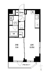 東京メトロ銀座線 稲荷町駅 徒歩4分の賃貸マンション 2階1LDKの間取り