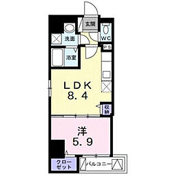 東武伊勢崎線 とうきょうスカイツリー駅 徒歩7分の賃貸マンション 5階1LDKの間取り