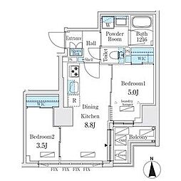 東京メトロ日比谷線 秋葉原駅 徒歩3分の賃貸マンション 10階2DKの間取り