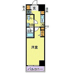 カスタリア蔵前 1Kの間取図画像