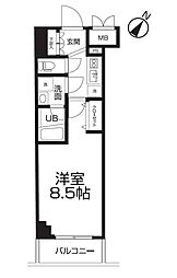 東武伊勢崎線 とうきょうスカイツリー駅 徒歩10分の賃貸マンション 2階1Kの間取り