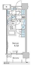 都営大江戸線 両国駅 徒歩6分の賃貸マンション 6階1Kの間取り