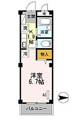 東京メトロ千代田線 根津駅 徒歩3分の賃貸アパート 1階1Kの間取り