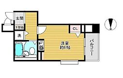 JR総武線 浅草橋駅 徒歩7分の賃貸マンション 6階1Kの間取り