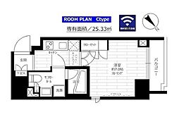 都営浅草線 蔵前駅 徒歩3分の賃貸マンション 8階1Kの間取り