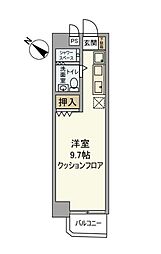 都営大江戸線 蔵前駅 徒歩1分の賃貸マンション 3階ワンルームの間取り