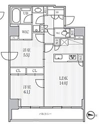 都営大江戸線 両国駅 徒歩7分の賃貸マンション 8階2LDKの間取り